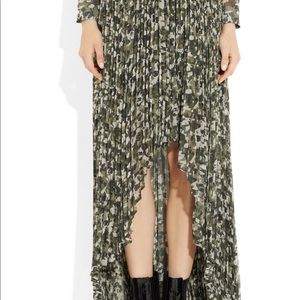 Karl Lagerfeld Sunray Camo Print Silk Maxi Skirt